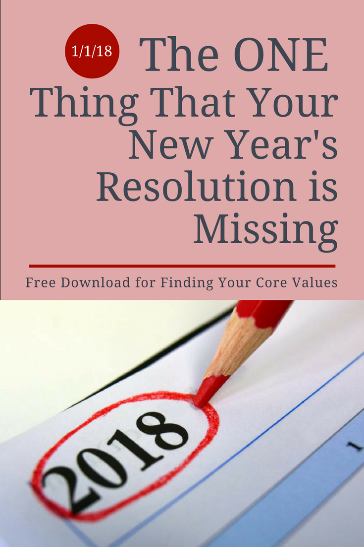 The ONE thing that your missing when setting New Year's Resolutions and a free download to support you in finding your Personal Core Values so you can set Resolutions and Goals that align with your Core Values